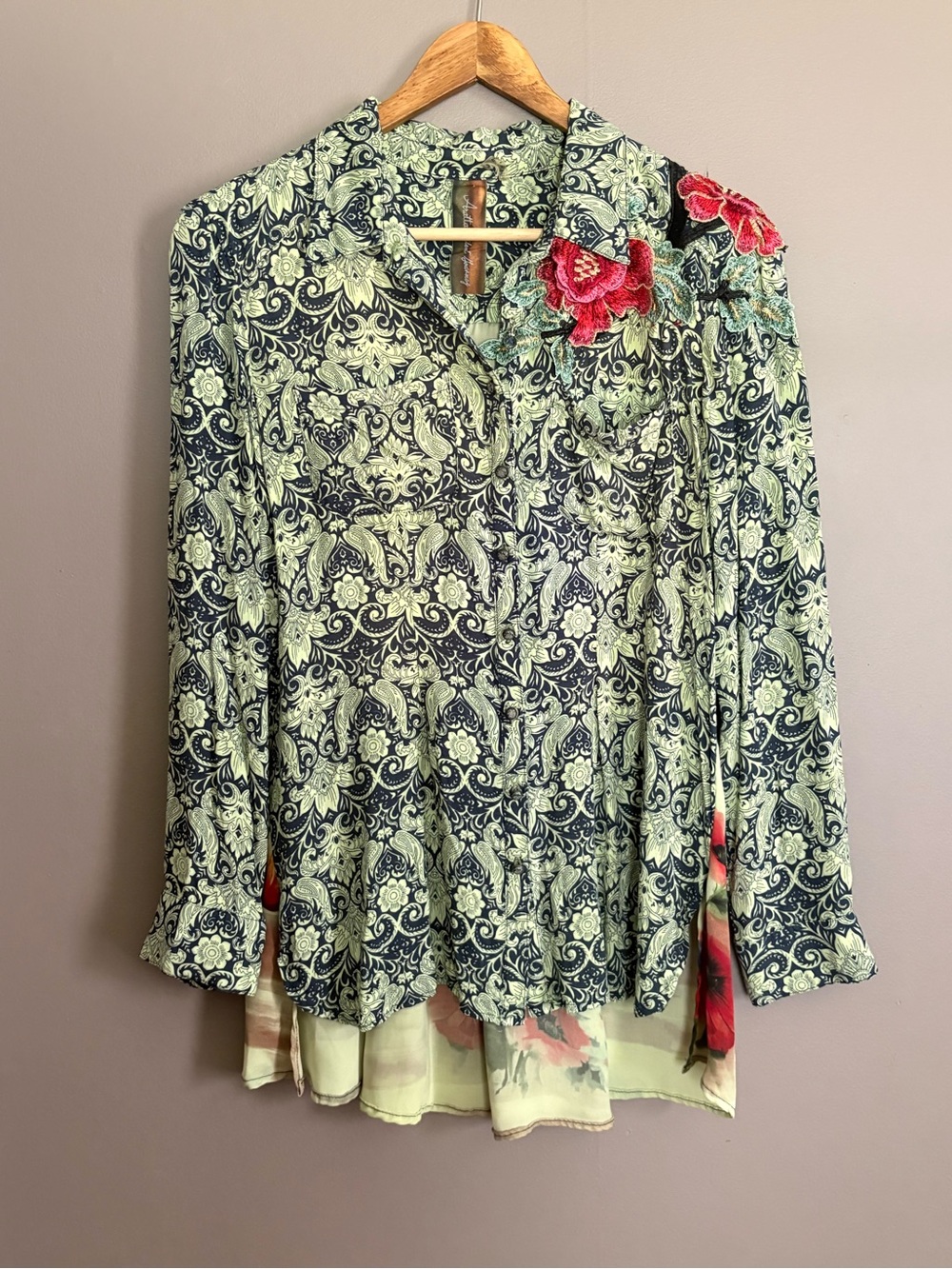 Aratta Silent Journey Floral Paisley Top Size XS